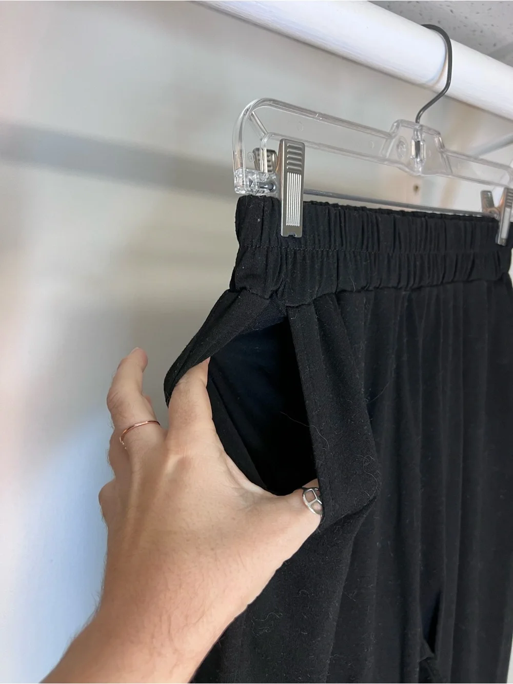 Amazon Set of 2 - Pull-On Knit Wide Leg Bottoms in Gray and Black- M